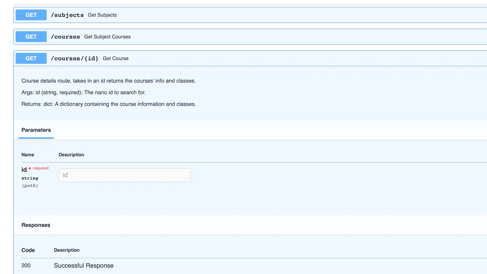 Courses API